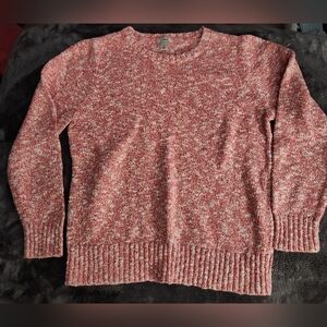 L.L.Bean Red and White Knit Sweater